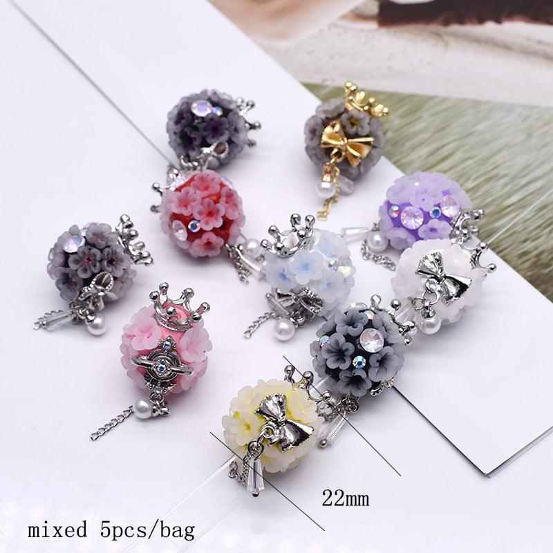 Wholesale 5pcs Clay Heavy Industry Fishtail Zircon Bear Strawberry Beads